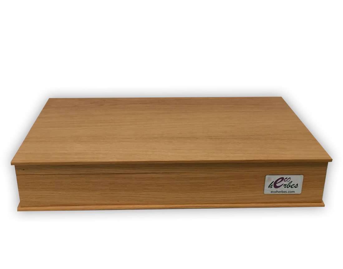 Caixa de luxe marca Ecoherbes, de fusta de roure, amb 10 tipus, total 40 infusions i 40 Tes. - Imatge 2